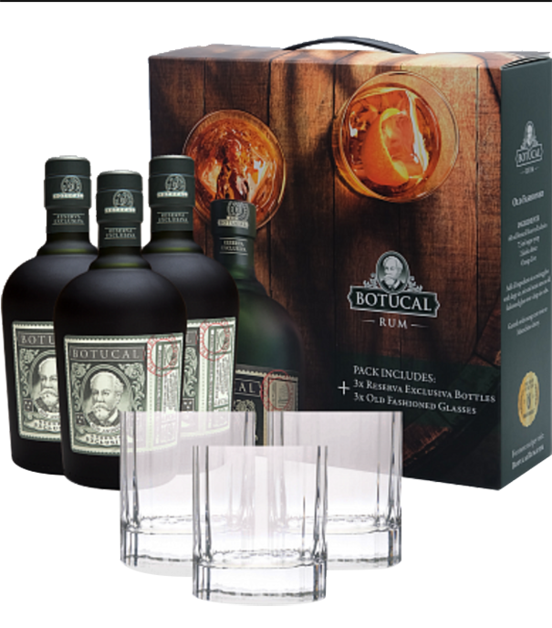 Botucal Reserva Exclusiva (gift box with 3 bottles and 3 glasses) botucal single vintage gift box