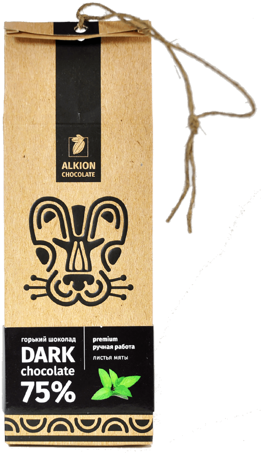 Горький Шоколад с листьями мяты Алкион 100г