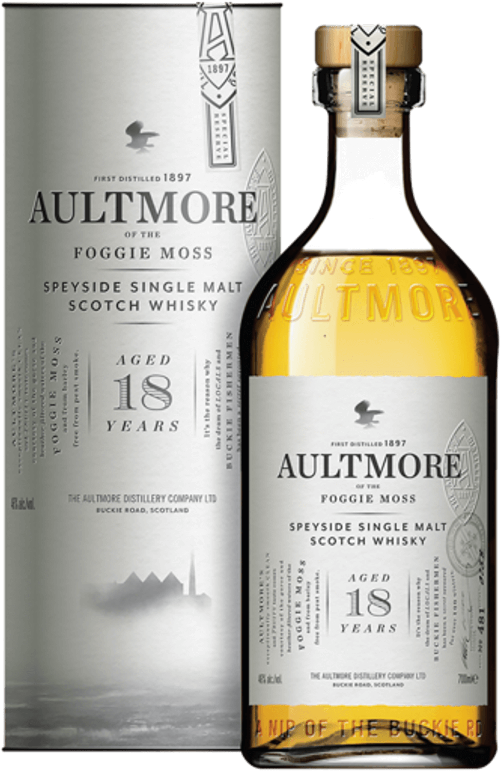 Aultmore 18 Years Old Speyside Single Malt Scotch Whisky (gift box)
