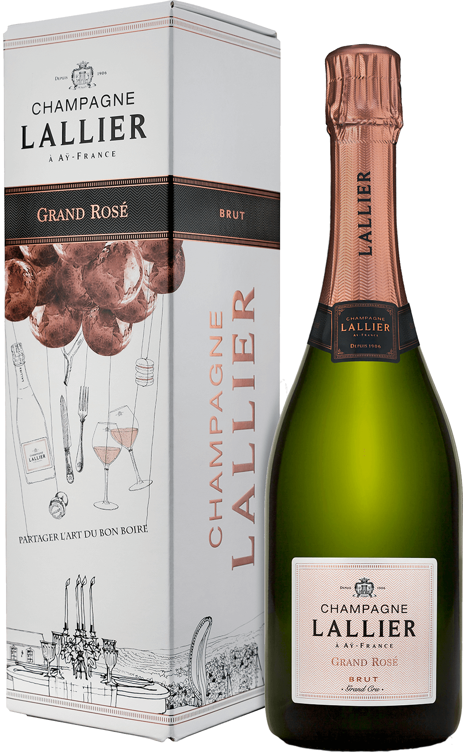 Lallier Grand Rose Brut Grand Cru Champagne AOC (gift box) mailly grand cru l’intemporelle brut millesime champagne аос gift box
