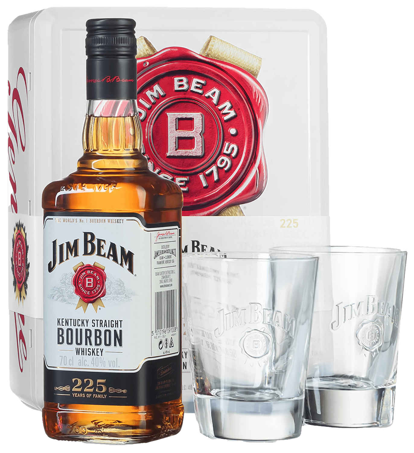 Jim Beam (gift box with 2 glasses) drappier andquot grande sendreeandquot gift box with 2 glasses