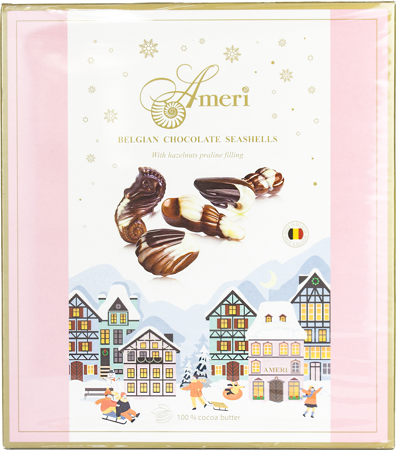 Амери Бельгийский Шоколад Ракушки с начинкой пралине из лесного ореха 250г