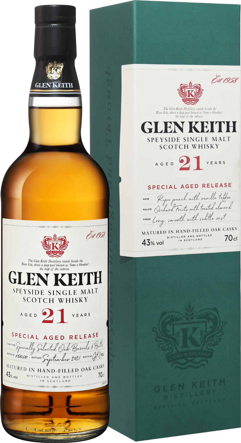 Glen Keith Speyside Single Malt Scotch Whisky 21 y.o. (gift box)