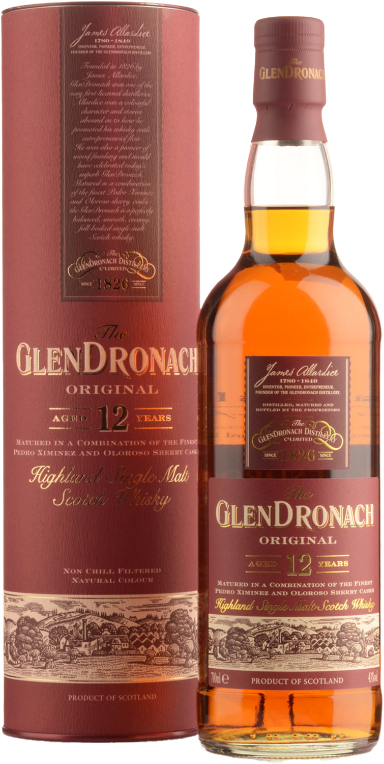 Glendronach Original Highland Single Malt Scotch Whisky 12 y.o. (gift box) royal brackla 12 y o highland single malt scotch whisky gift box