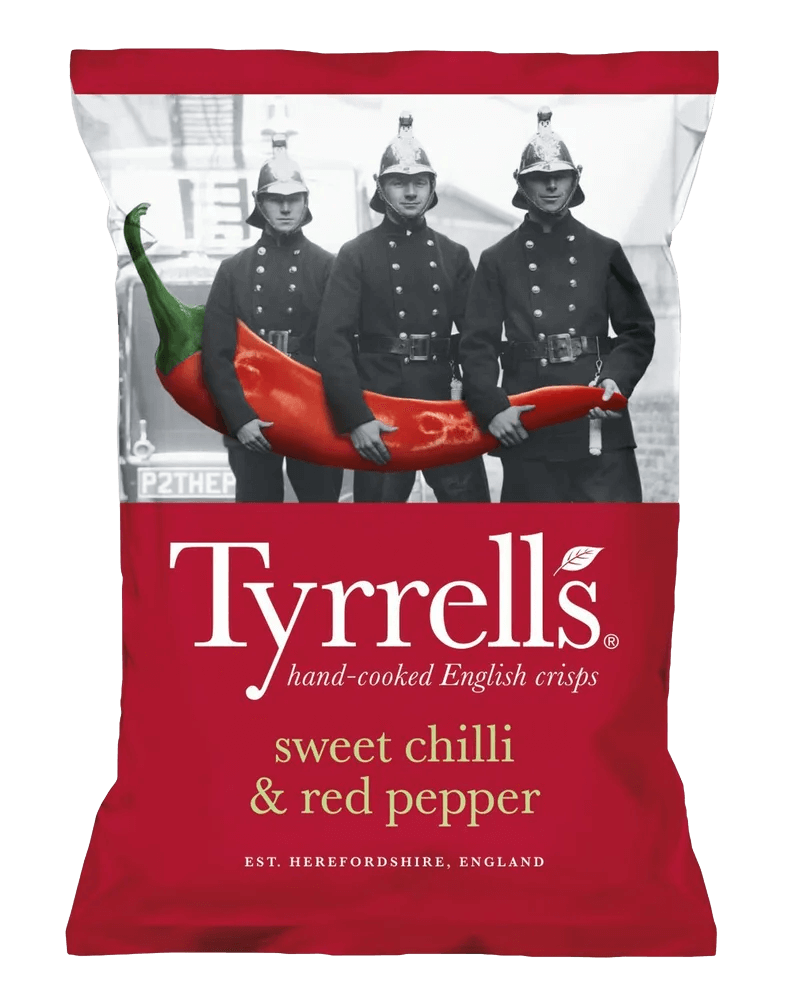 Tyrrells Sweet Chilli and Red Pepper Potato Chips tyrrells lighltly sea salted potato chips