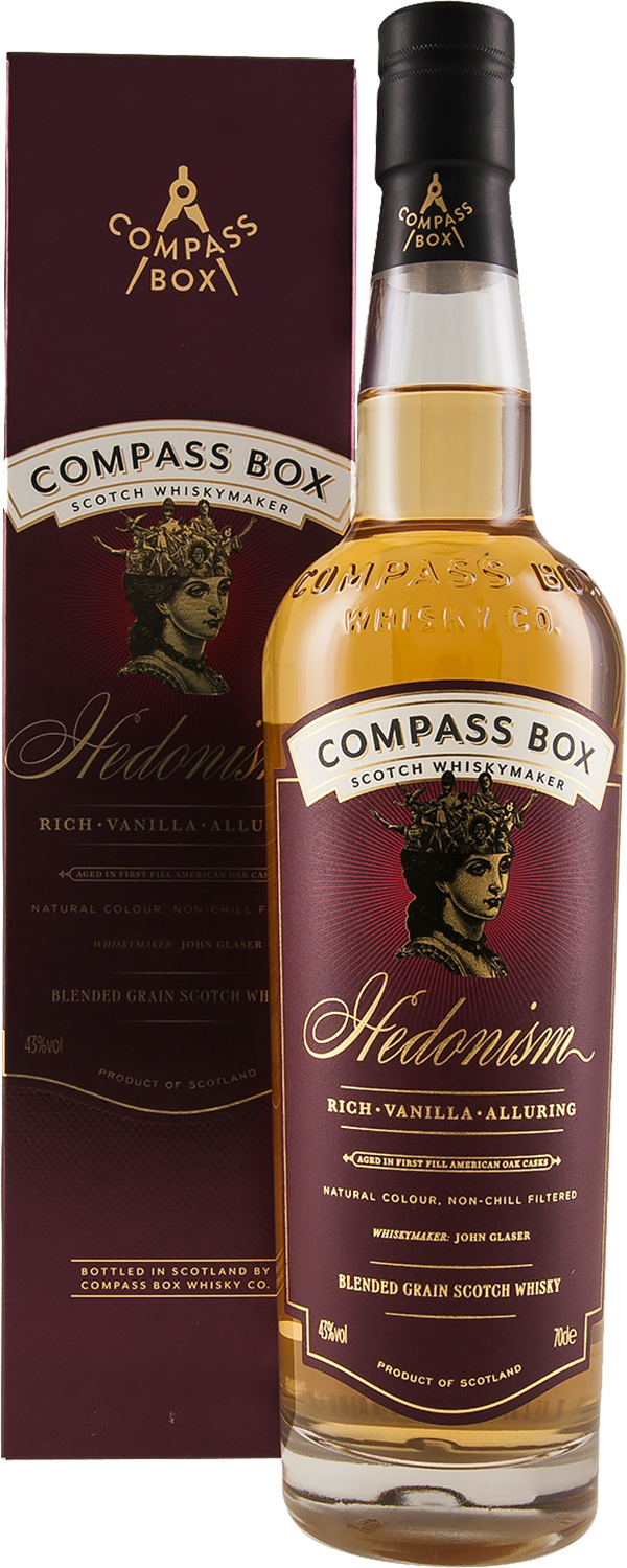 Compass Box Hedonism Blended Grain Scotch Whisky (gift box) angus dundee cask strength blended grain scotch whisky 50 y o gift box