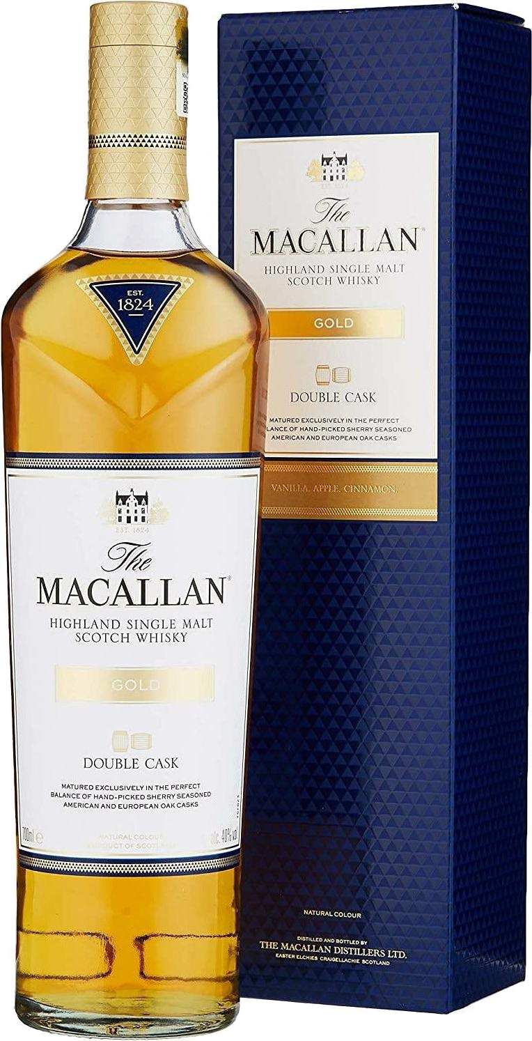 Macallan Double Cask Gold Highland Single Malt Scotch Whisky (gift box) macallan sherry oak cask 12 y o highland single malt scotch whisky gift box