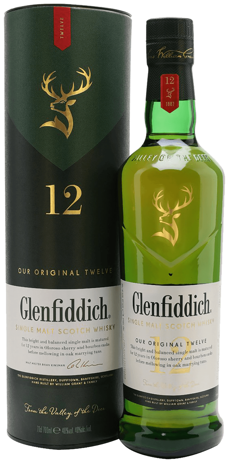 Glenfiddich Single Malt Scotch Whisky 12 y.o. (gift box) glenfiddich single malt scotch whisky 12 y o gift box with 2 glasses