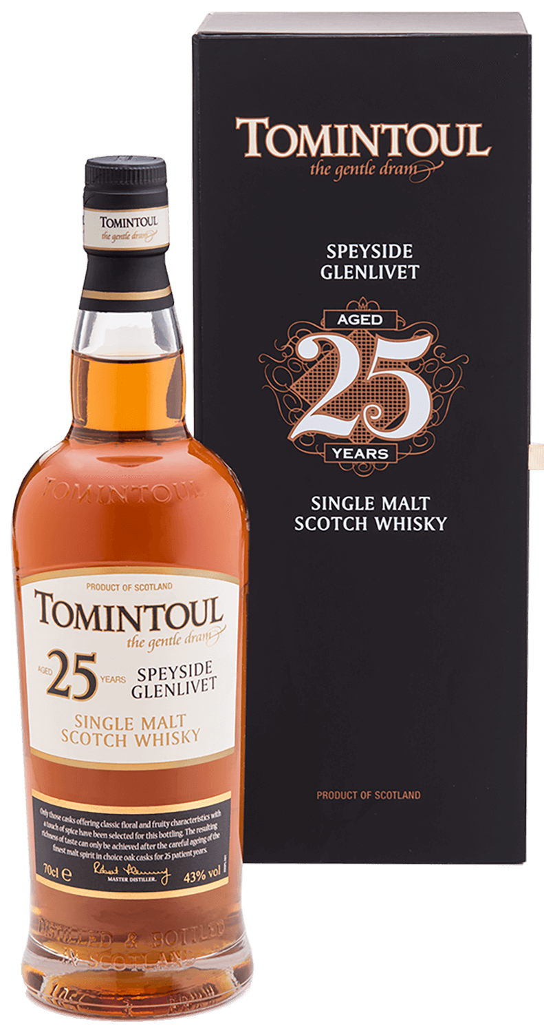 Tomintoul Speyside Glenlivet Single Malt Scotch Whisky 25 YO (gift box)