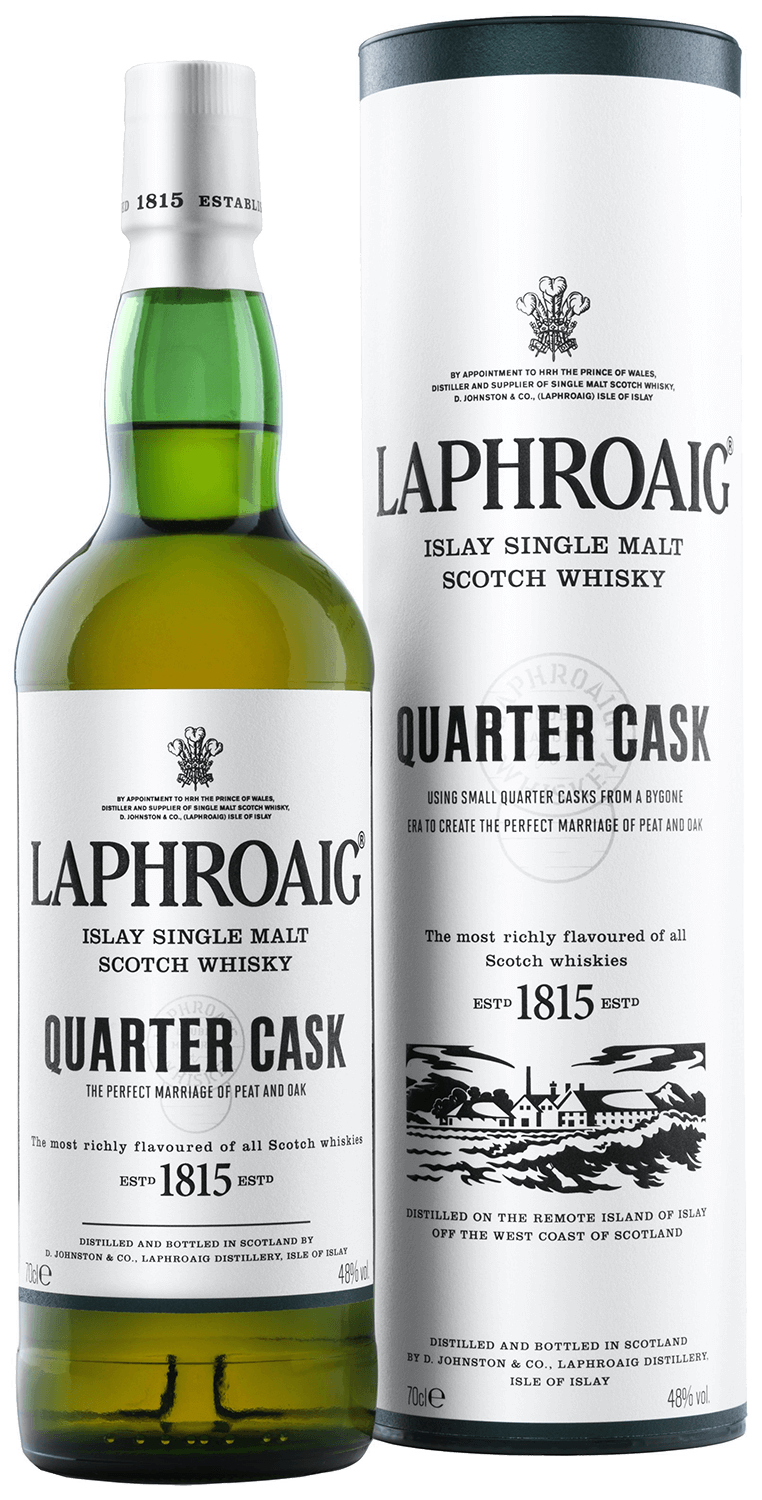 Laphroaig Quarter Cask Islay single malt scotch whisky (gift box) bunnahabhain stiuireadair islay single malt scotch whisky gift box