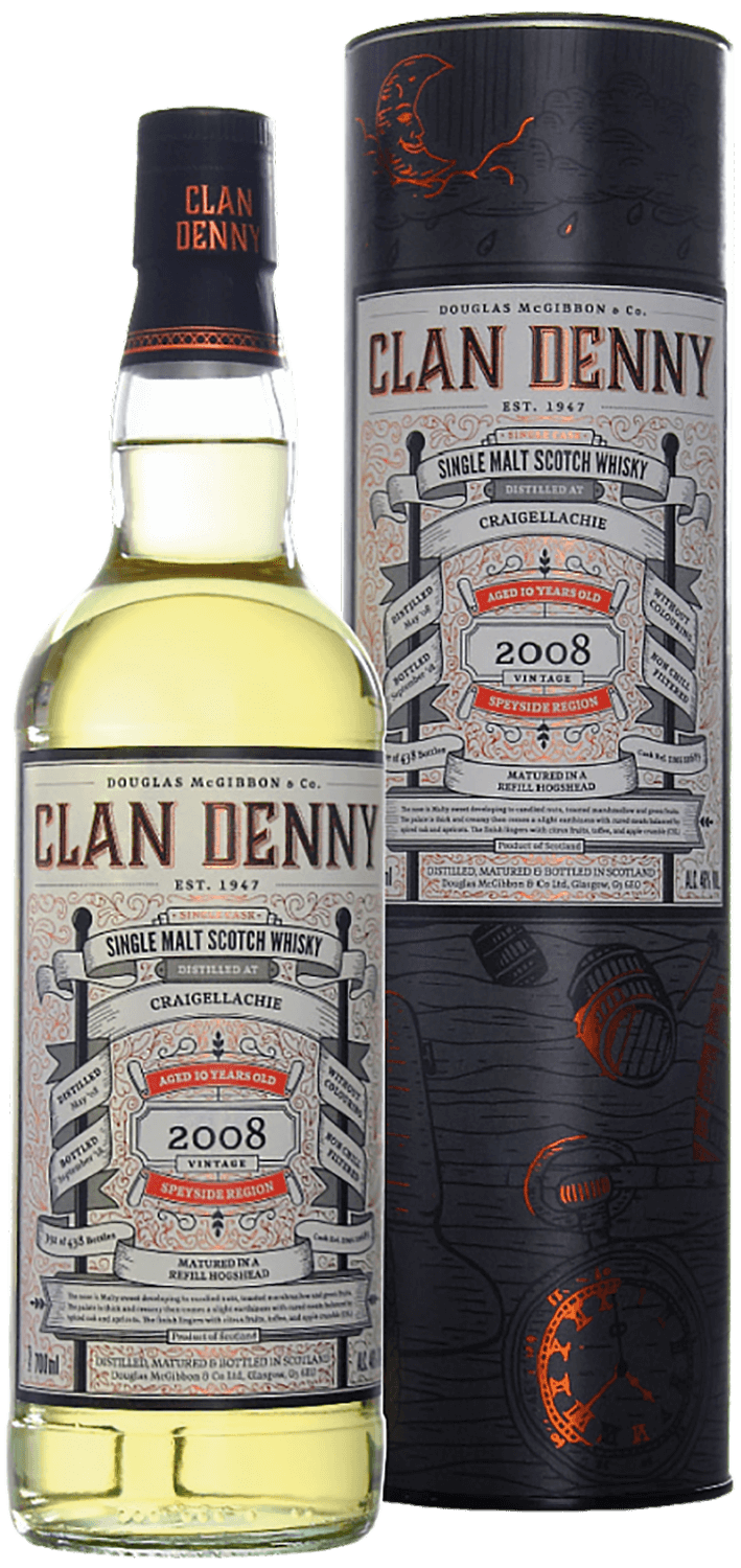 Clan Denny Craigellachie Single Malt Scotch Whisky (gift box) craigellachie 23 years old speyside single malt scotch whisky gift box