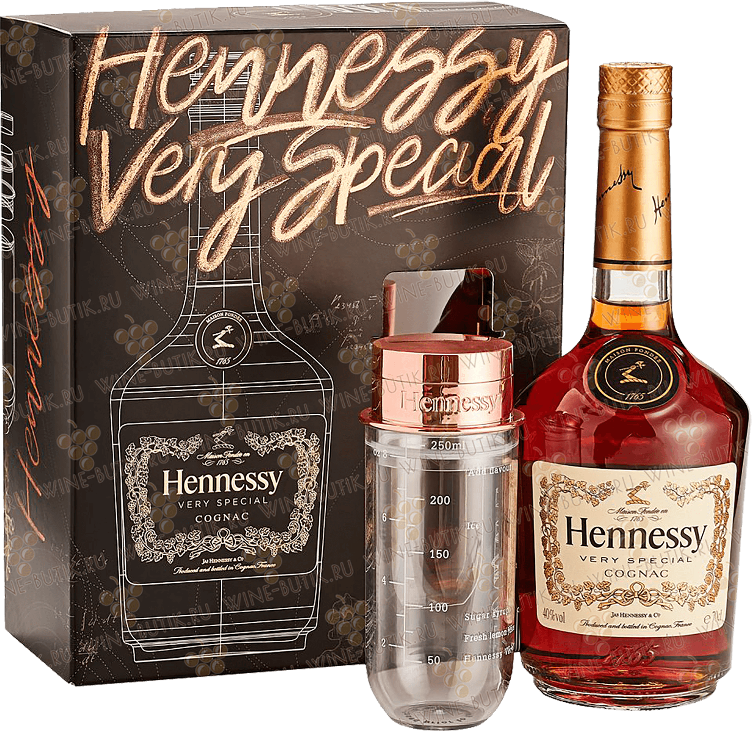 Hennessy Cognac VS (gift box) hennessy cognac vs gift box with 2 glasses