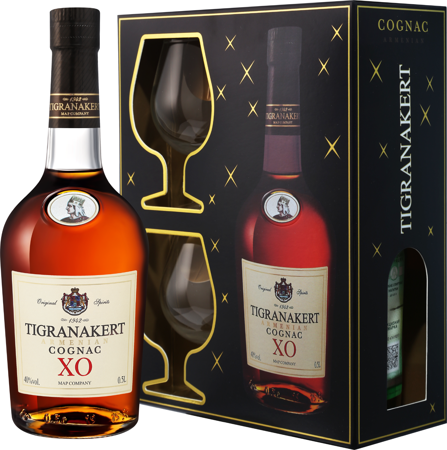 Tigranakert XO (gift box with 2 glasses)