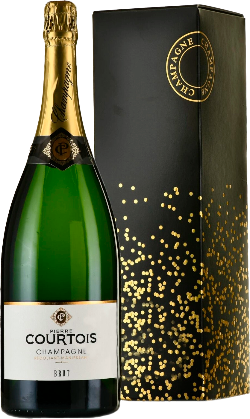 Пьер Куртуа Брют Шампань AOC в подарочной упаковке 1.5&nbsp;л