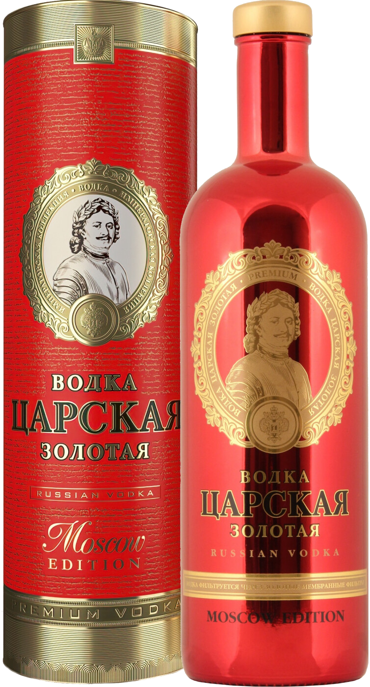 Водка Tsarskaja Gold Moscow Edition (gift box) 1 л (Царская Золотая Москоу  Эдишн в подарочной упаковке), купить в магазине в Москве - цена, отзывы