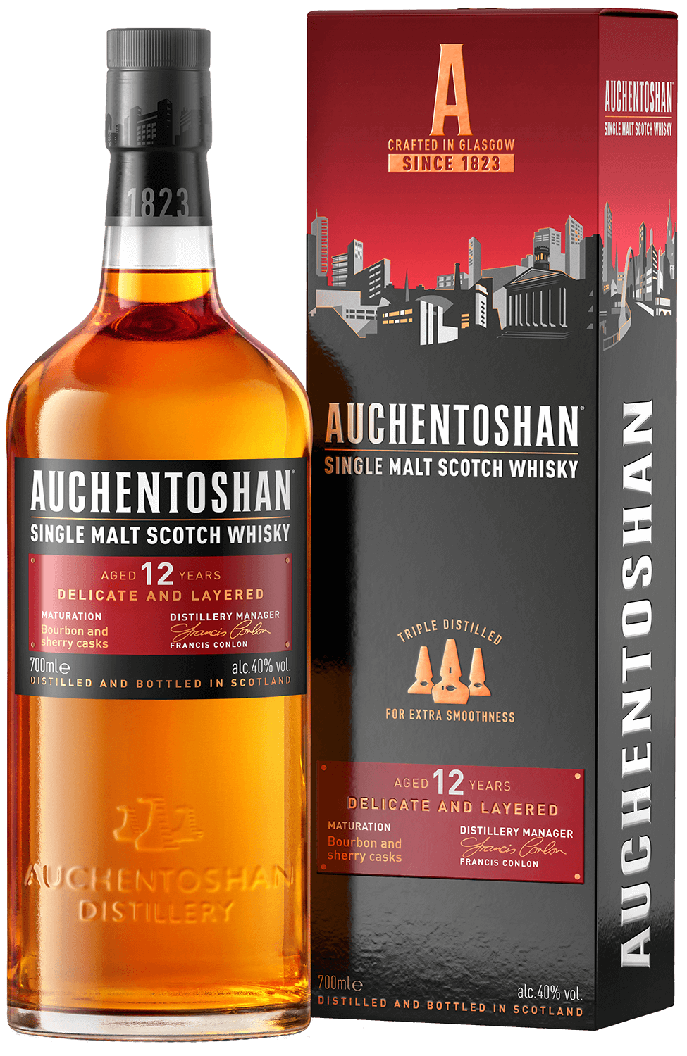 цена Auchentoshan Single Malt Scotch Whisky 12 y.o. (gift box)