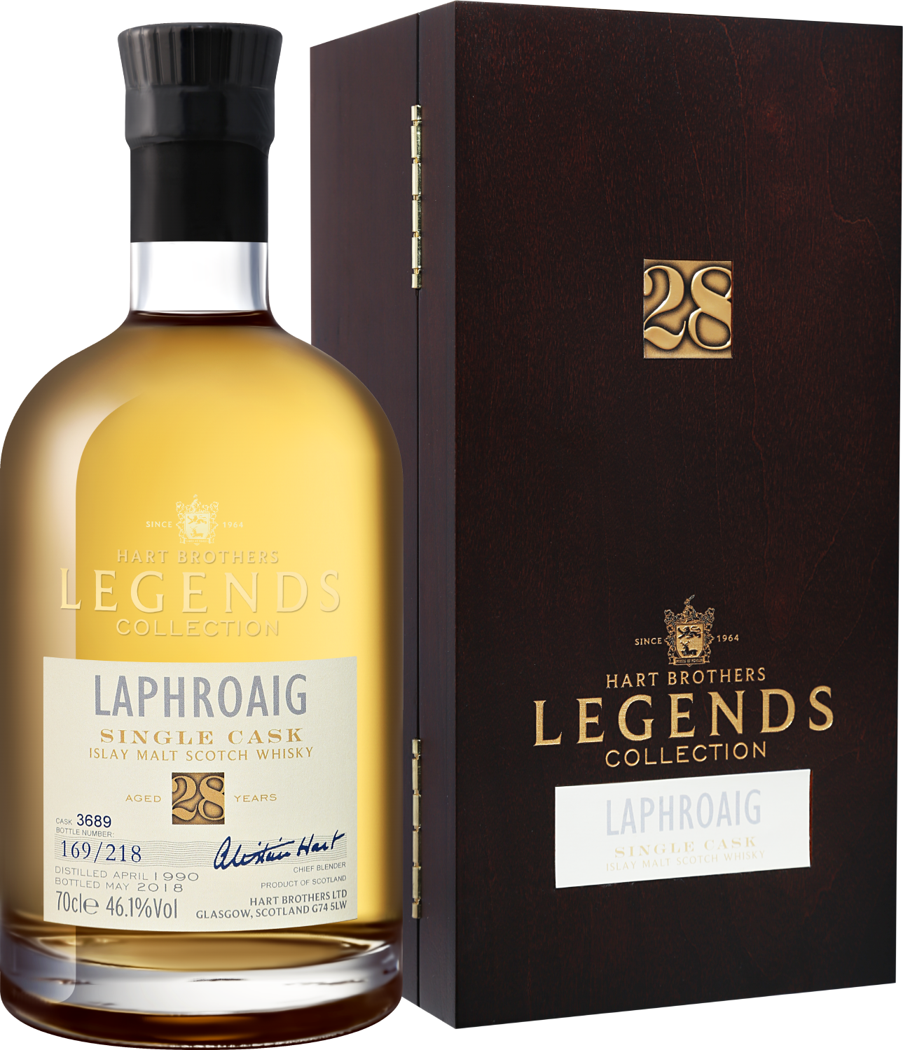 Hart Brothers Legends Collection Laphroaig Islay Single Cask Malt Scotch Whisky 28 y.o. (gift box)