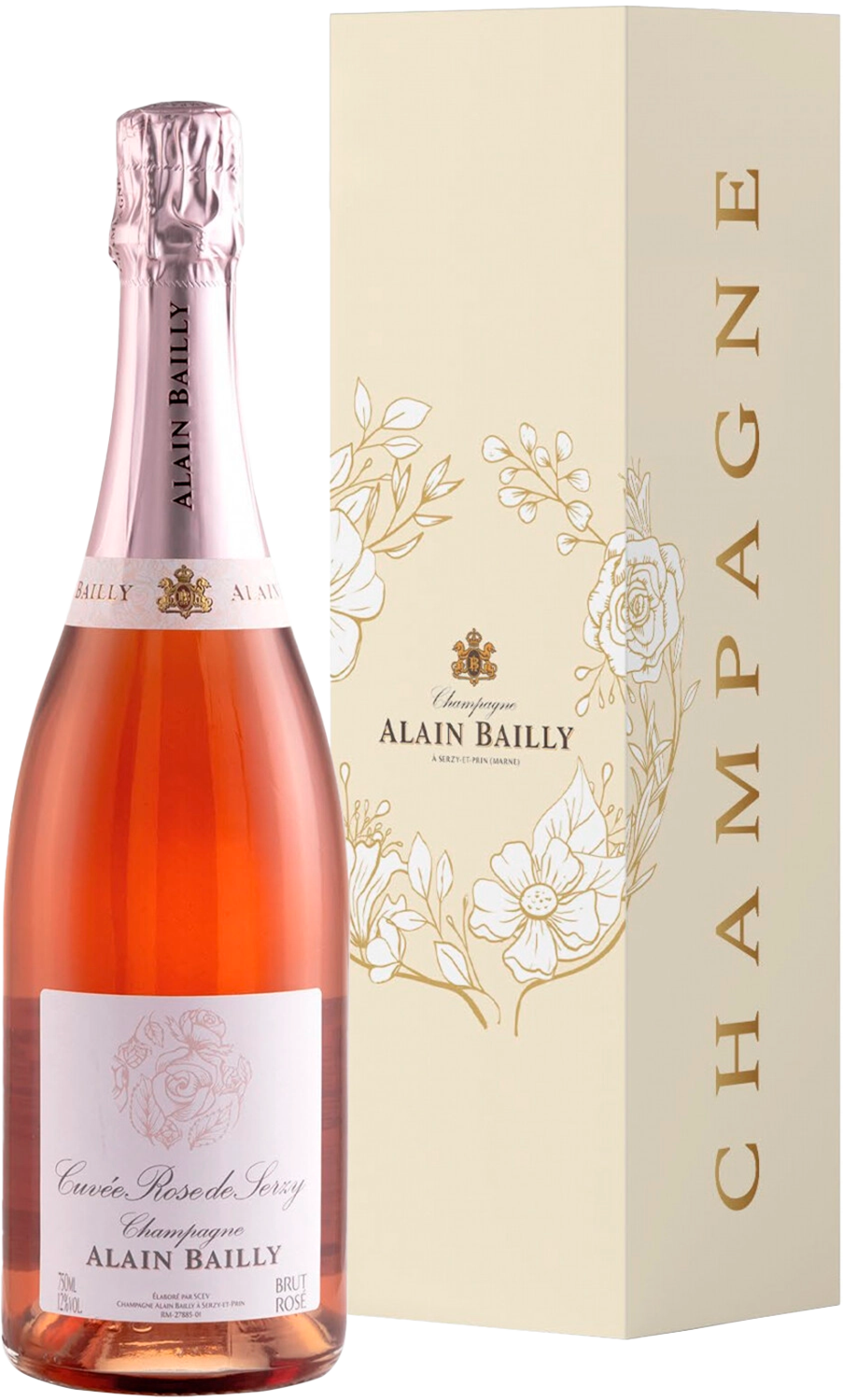 Ален Байи Кюве Роз де Серзи Брют Шампань AOC в подарочной упаковке 0.75&nbsp;л