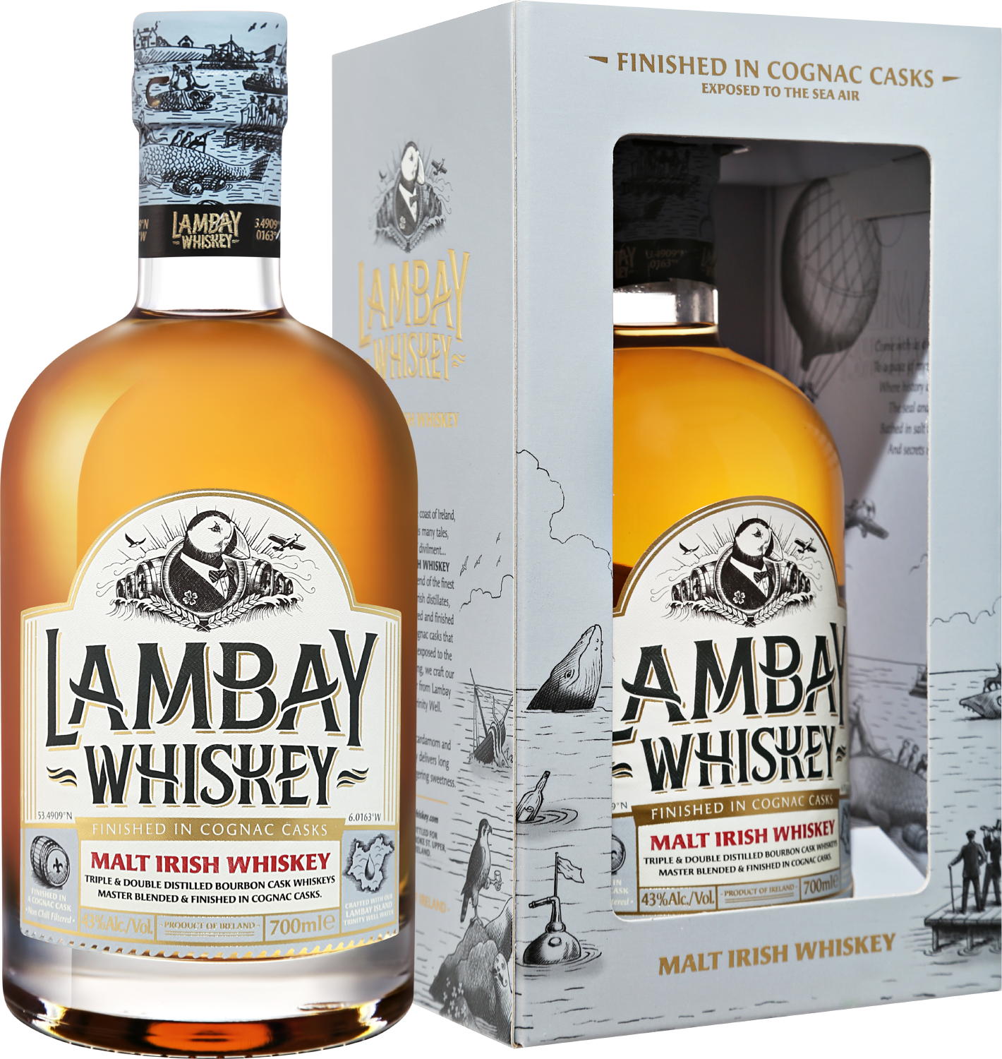 Lambay Malt Irish Whiskey 3 y.o. (gift box) lambay small batch blend irish whiskey 4 y o gift box with 2 glasses