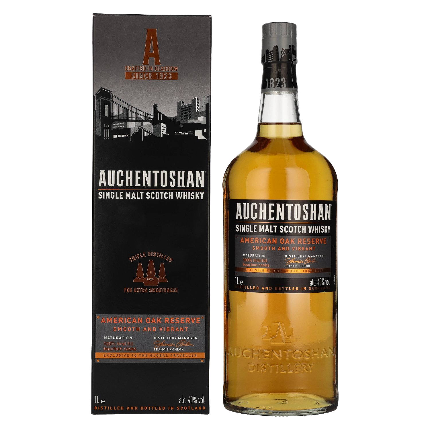 Окентошен Американ Оак солодовый виски в подарочной упаковке 1&nbsp;л