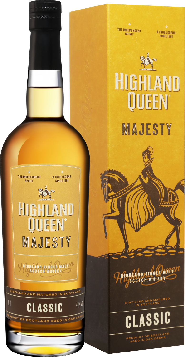 Виски Highland Queen Majesty Classic Single Malt Scotch Whisky (gift box)  0.7 л (Хайлэнд Куин Меджисти Классик Сингл Молт солодовый виски в  подарочной упаковке), купить в магазине в Санкт-Петербурге - цена, отзывы