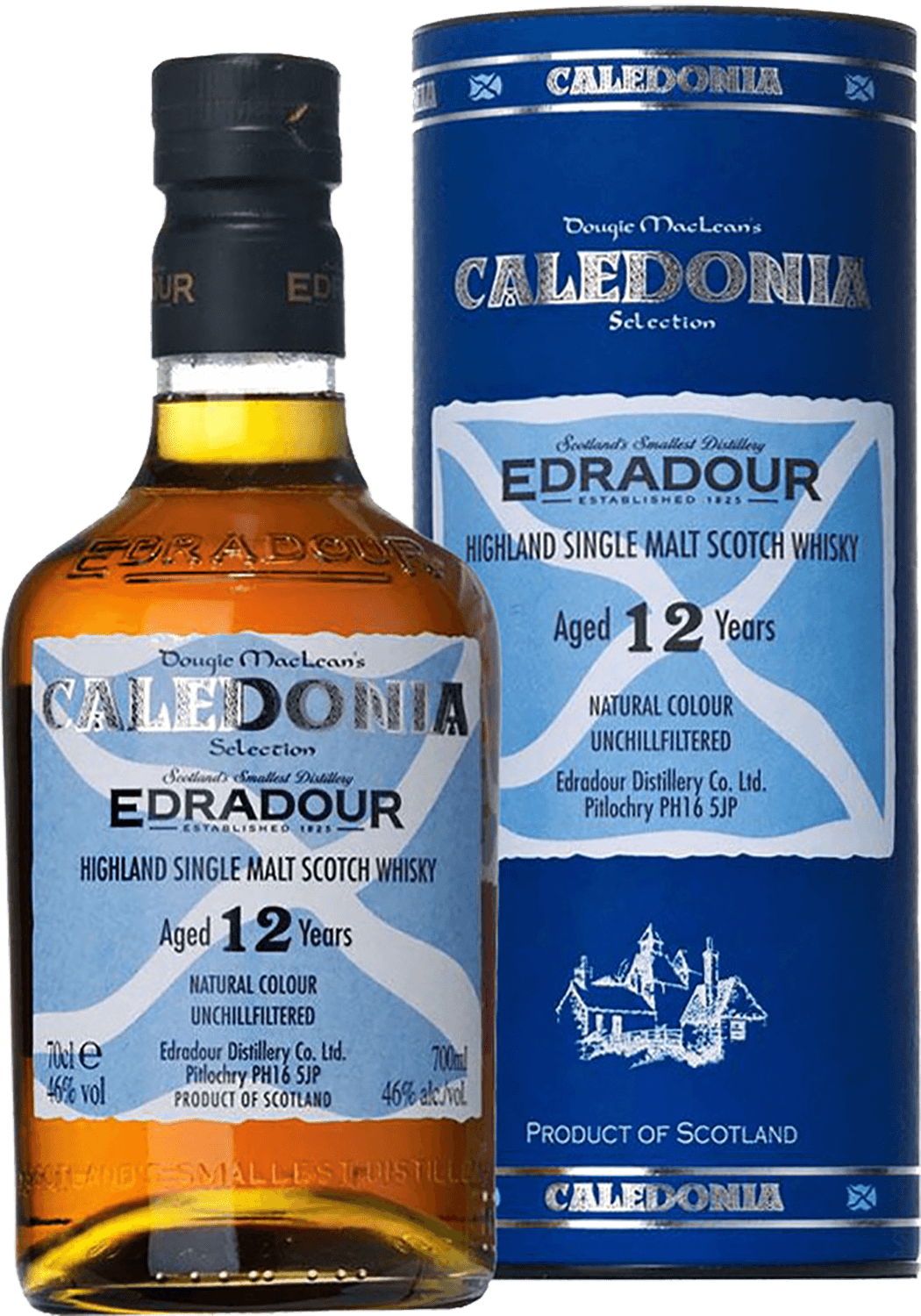 Edradour Caledonia Highland Single Malt Scotch Whisky 12 y.o. (gift box) royal brackla 12 y o highland single malt scotch whisky gift box