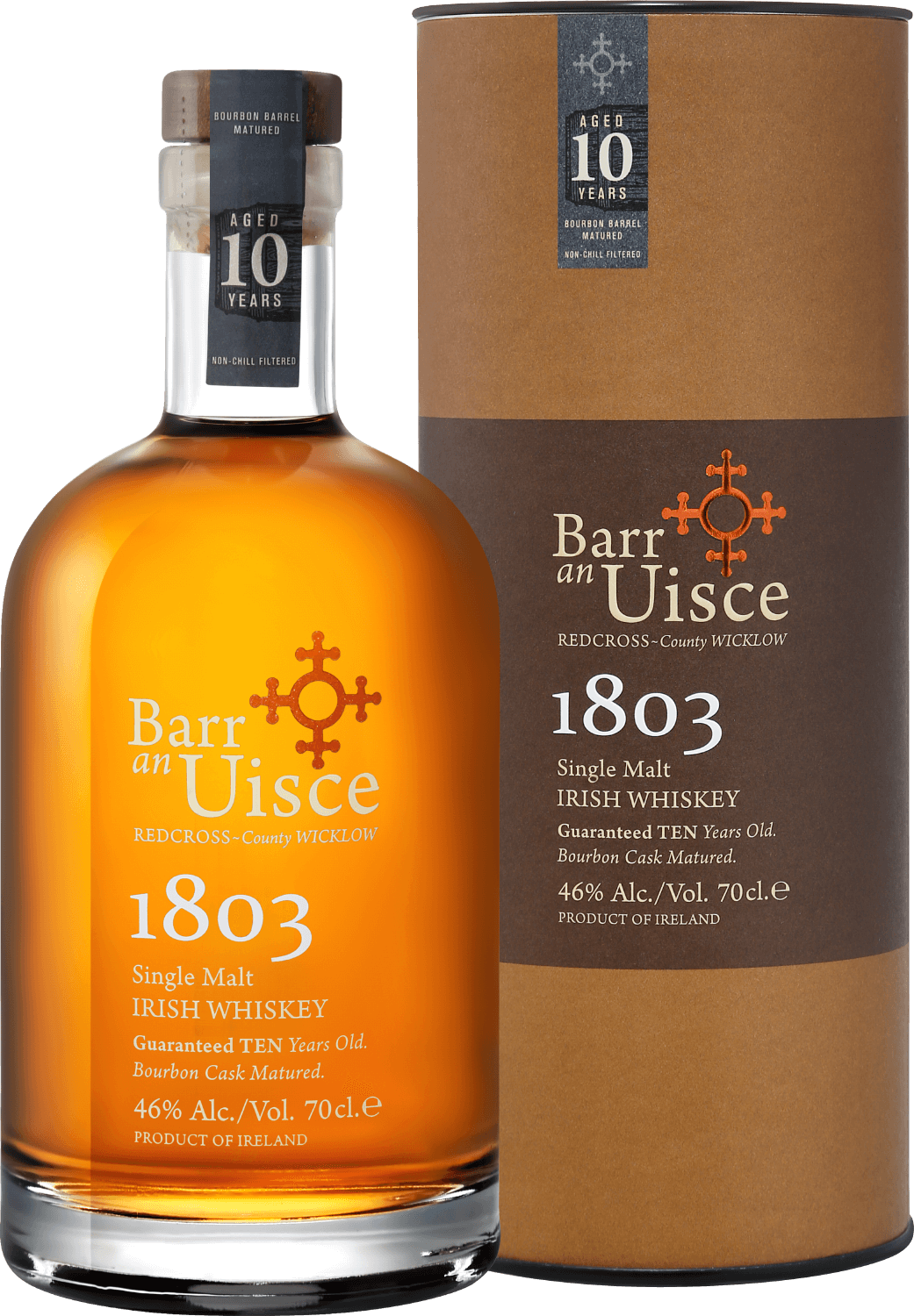 Barr an Uisce 1803 Single Malt Irish Whiskey 10 YO (gift box) the sexton single malt irish whiskey