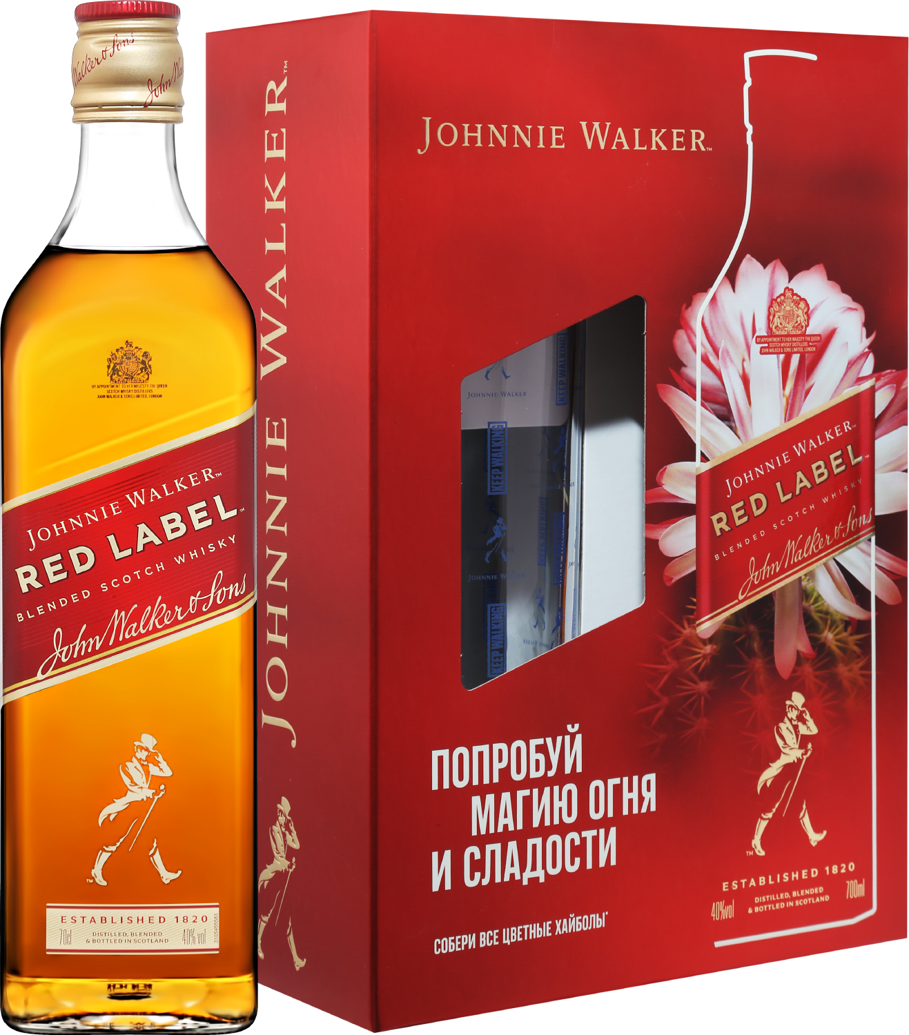 Johnnie Walker Red Label Blended Scotch Whisky (gift box with 1 glass)