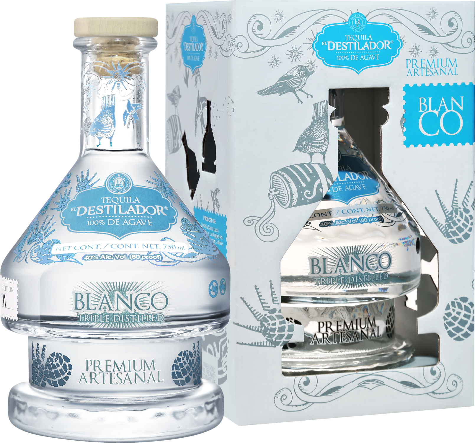 El Destilador Premium Artesanal Blanco Santa Lucia (gift box)