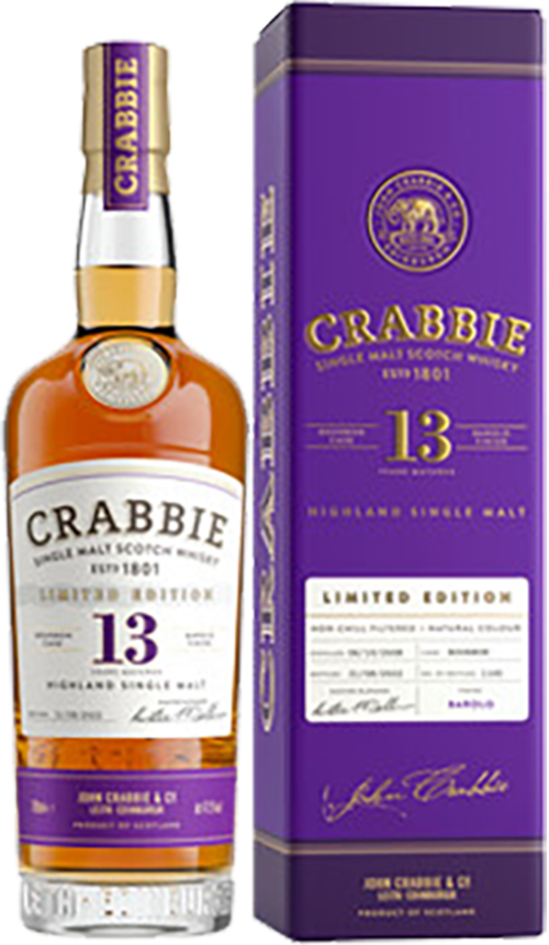 Crabbie Barolo Finish Highland Single Malt Scotch Whisky 13 y.o. (gift box)