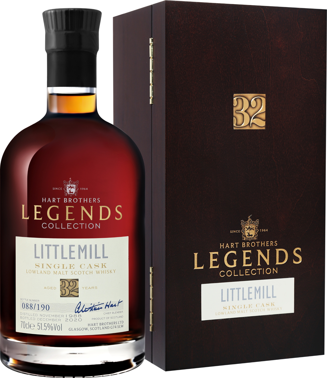 Hart Brothers Legends Collection Littlemill Lowland Single Cask Malt Scotch Whisky 32 y.o. (gift box)