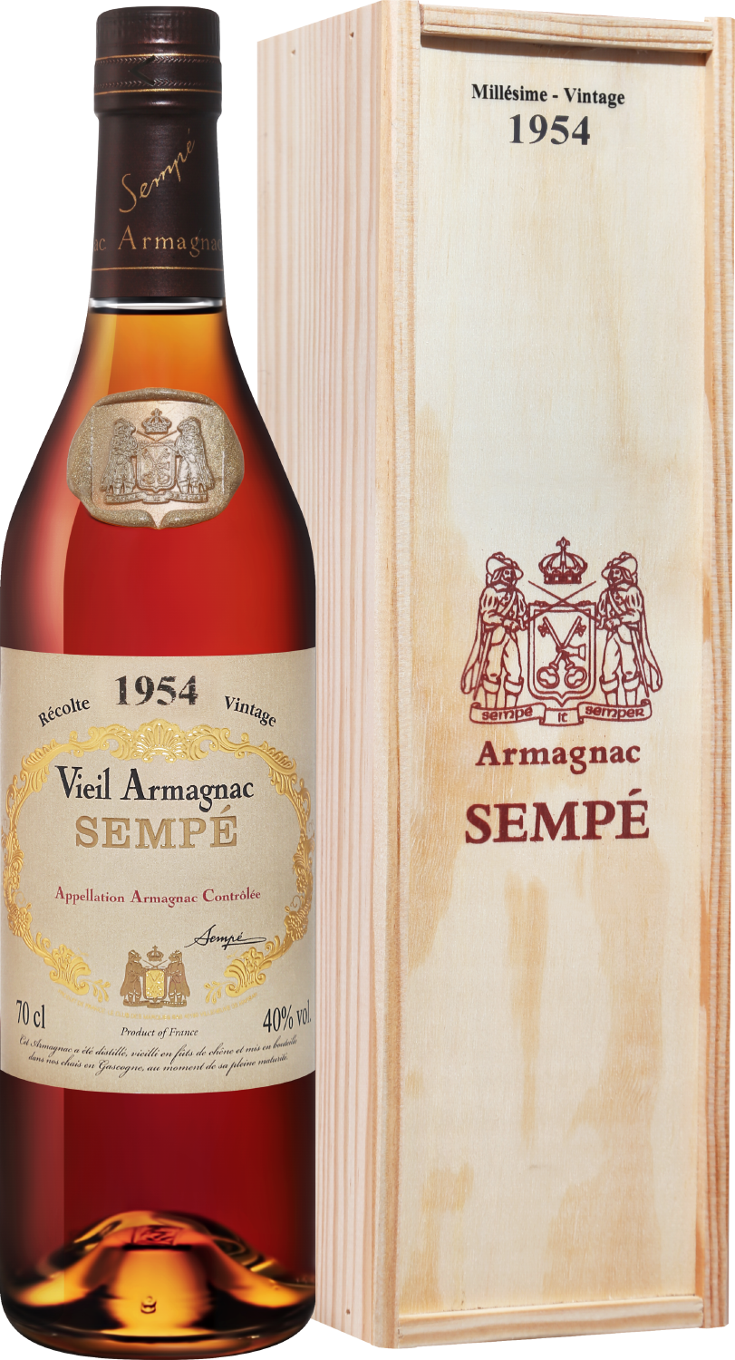 Sempe Vieil Vintage 1954 Armagnac AOC (gift box) sempe vieil vintage 1965 armagnac aoc gift box