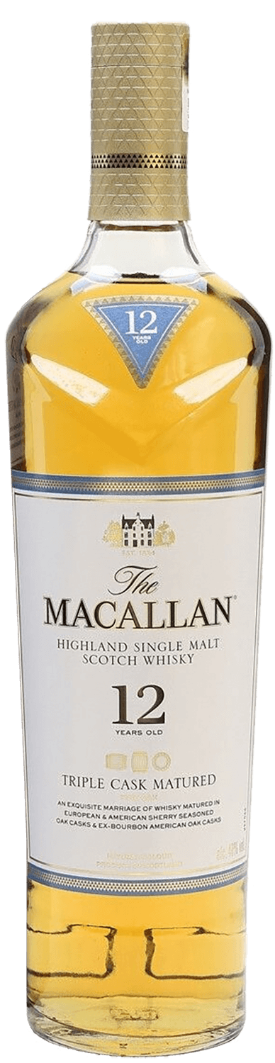 Macallan Triple Cask Matured Highland single malt scotch whisky 12 y.o. macallan triple cask matured 12 y o highland single malt scotch whisky gift box