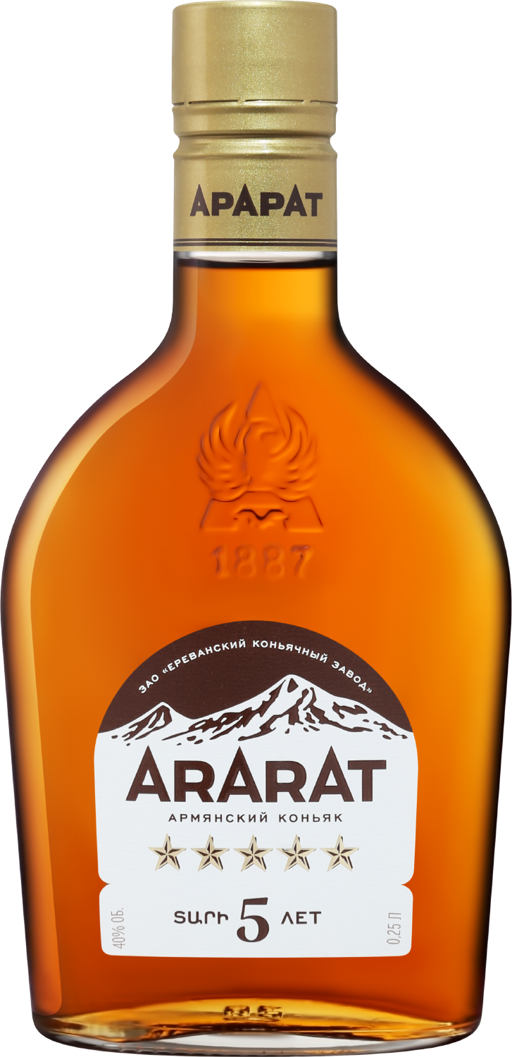 Коньяк ARARAT 5 y.o. 0.25 л (АРАРАТ 5 лет), купить в магазине в Москве -  цена, отзывы