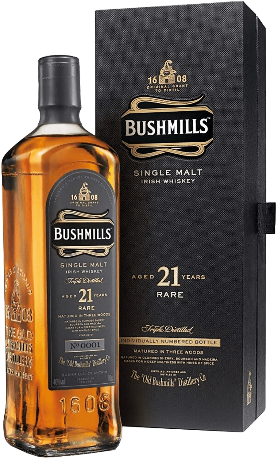 Bushmills 21 Y.O. Single Malt Irish Whiskey (gift box)