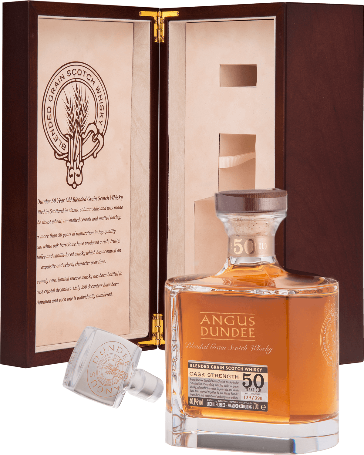 Angus Dundee Cask Strength Blended Grain Scotch Whisky 50 y.o. (gift box) angus dundee cask strength blended grain scotch whisky 50 y o gift box