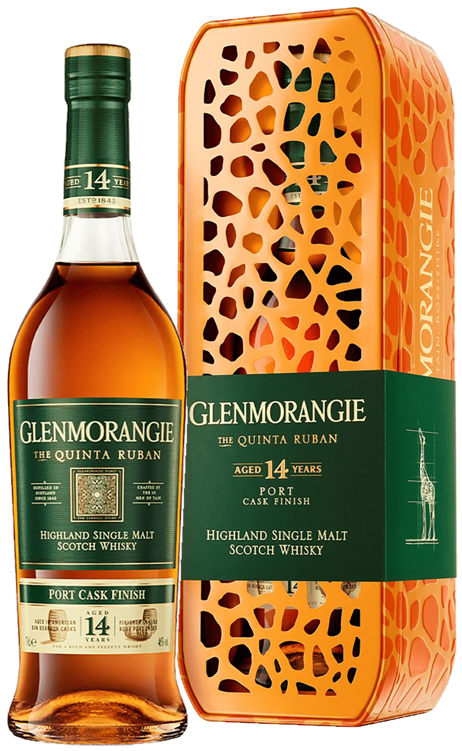 Glenmorangie The Quinta Ruban Single Malt Scotch Whisky 14 y.o. (gift box Giraffe) glenmorangie lasanta 12 y o single malt scotch whisky gift box giraffe