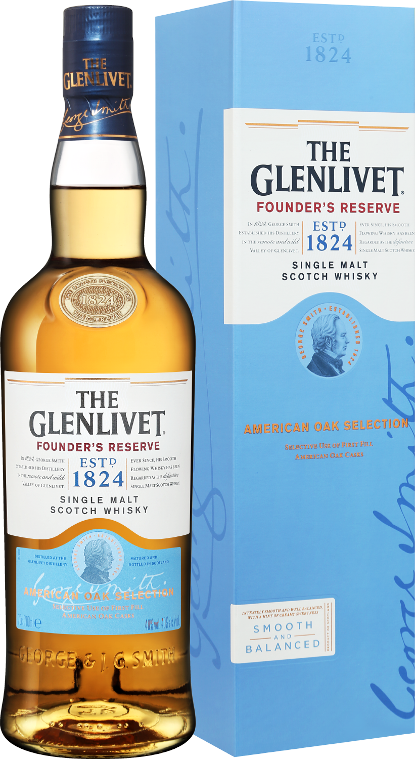 The Glenlivet Founder's Reserve Single Malt Scotch Whisky (gift box) the glenlivet founder s reserve single malt scotch whisky gift box with 2 glasses