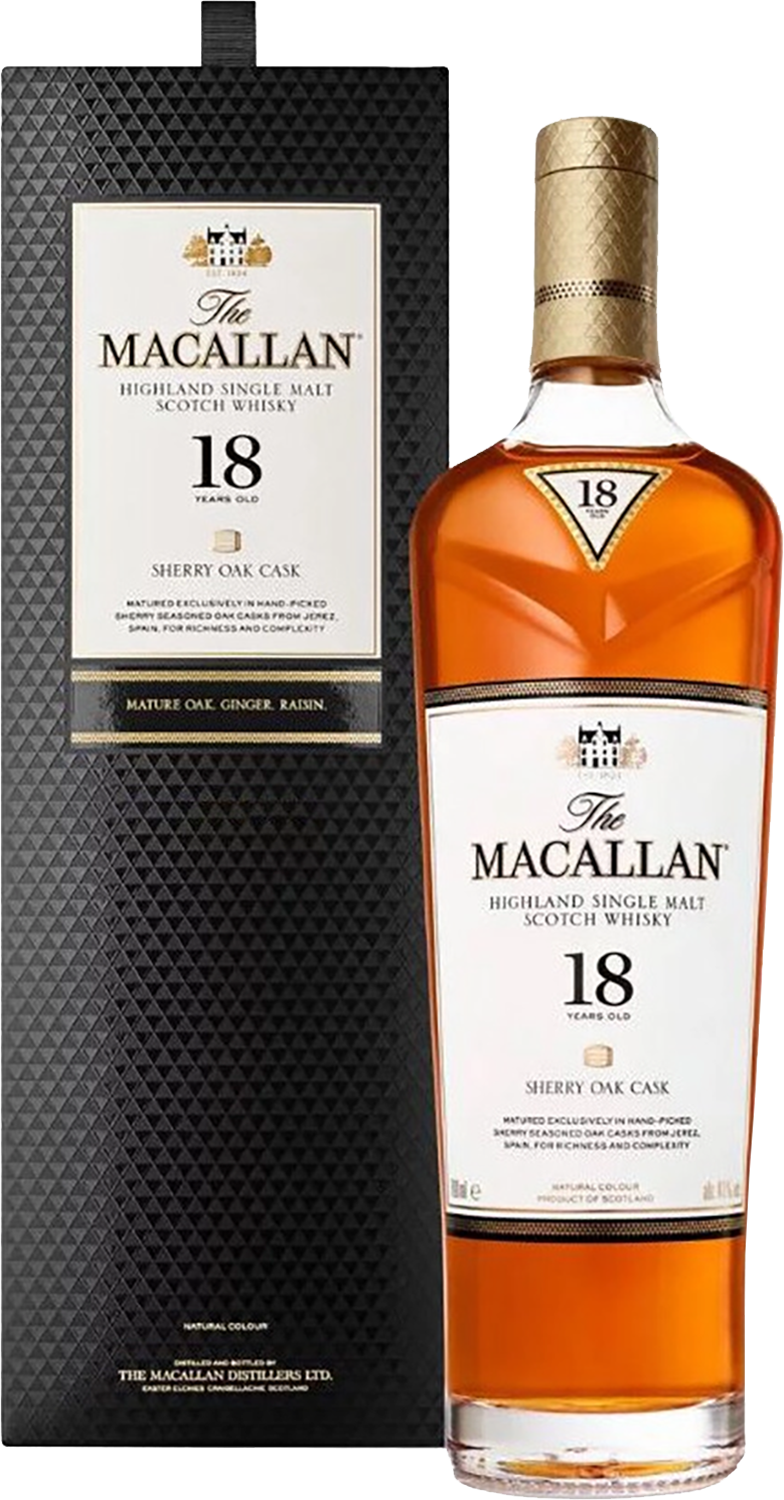 Macallan Sherry Oak Cask 18 y.o. Highland single malt scotch whisky (gift box)