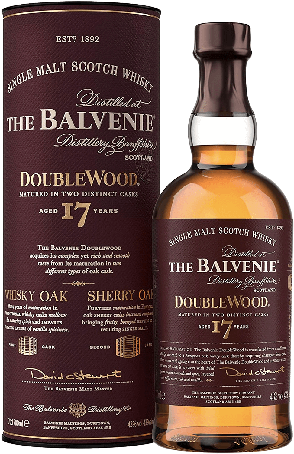 The Balvenie DoubleWood 17 y.o. Single Malt Scotch Whisky (gift box) the balvenie 1997 single malt scotch whisky gift box