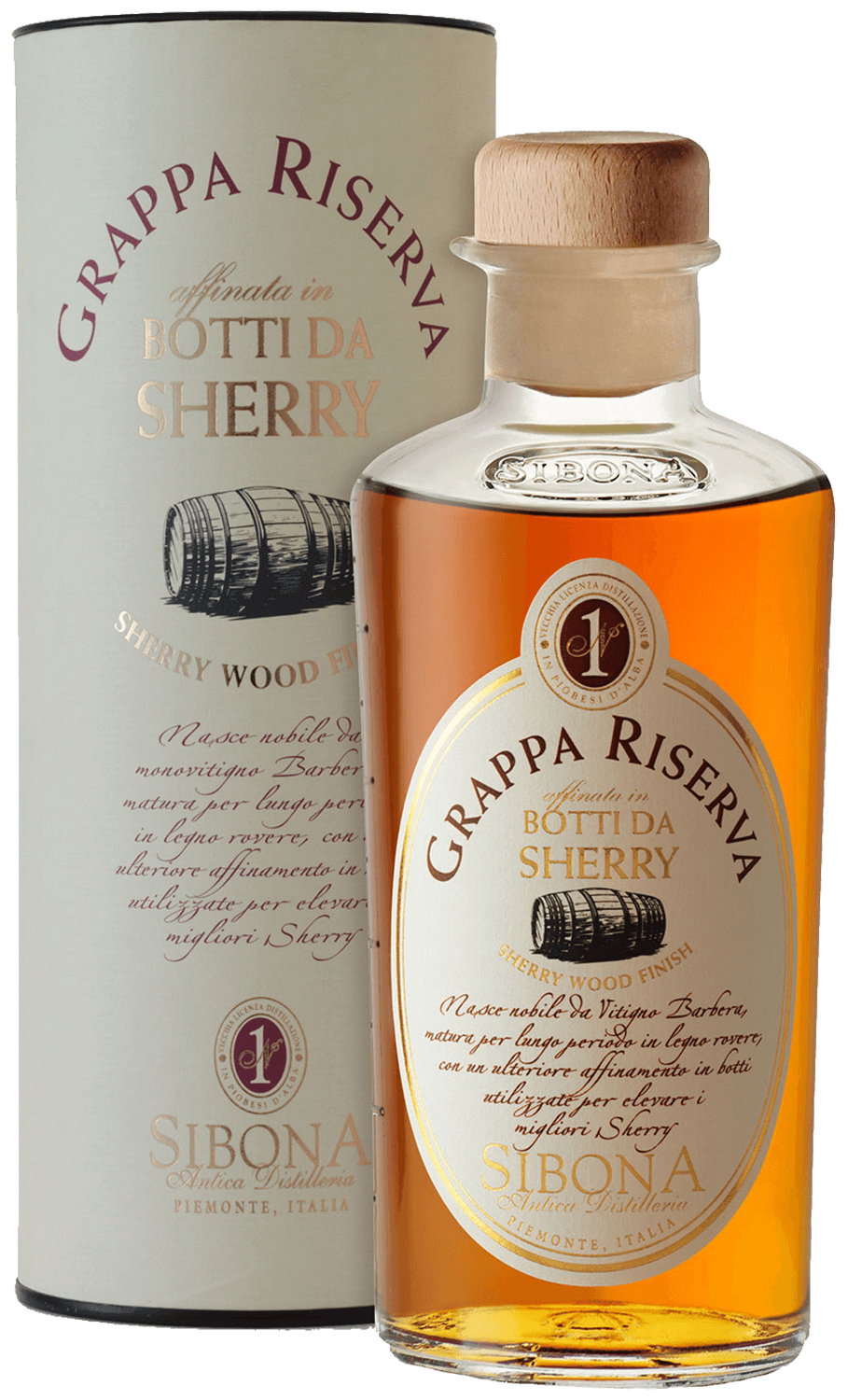 Сибона Граппа Ризерва ин ботти да Шерри в подарочной упаковке 0.5&nbsp;л
