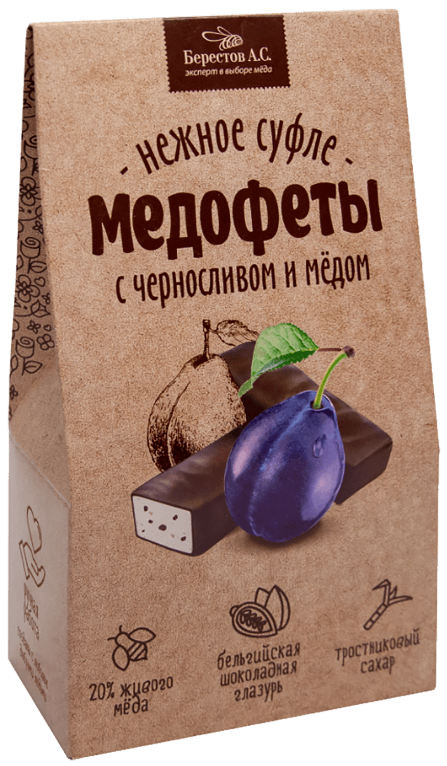 Продукты питания Honey Souffle in chocolate icing Prunes and Honey  Galagancha 150г (Медофеты Суфле в шоколадной глазури Чернослив и Мед  Галаганча), купить в магазине в Тюмени - цена, отзывы