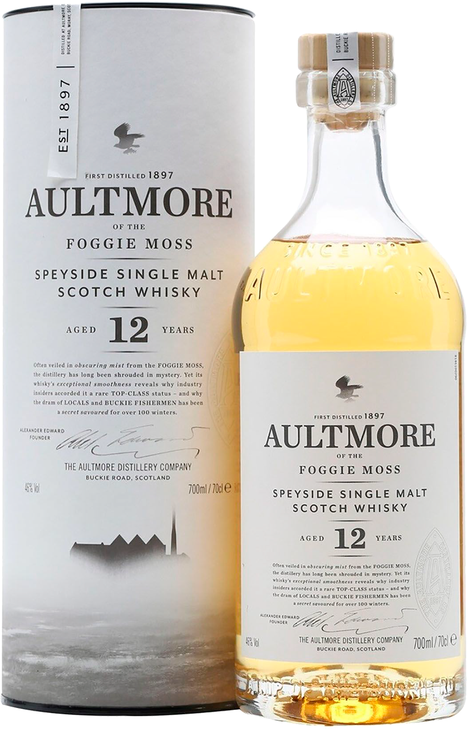 Aultmore 12 Years Old Speyside Single Malt Scotch Whisky (gift box)