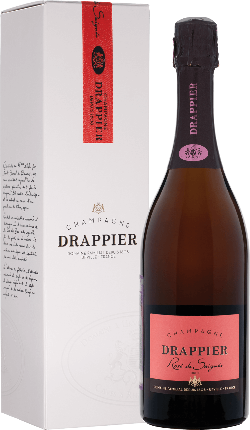 Drappier Brut Rose Champagne AOP in gift box drappier carte d or gift box