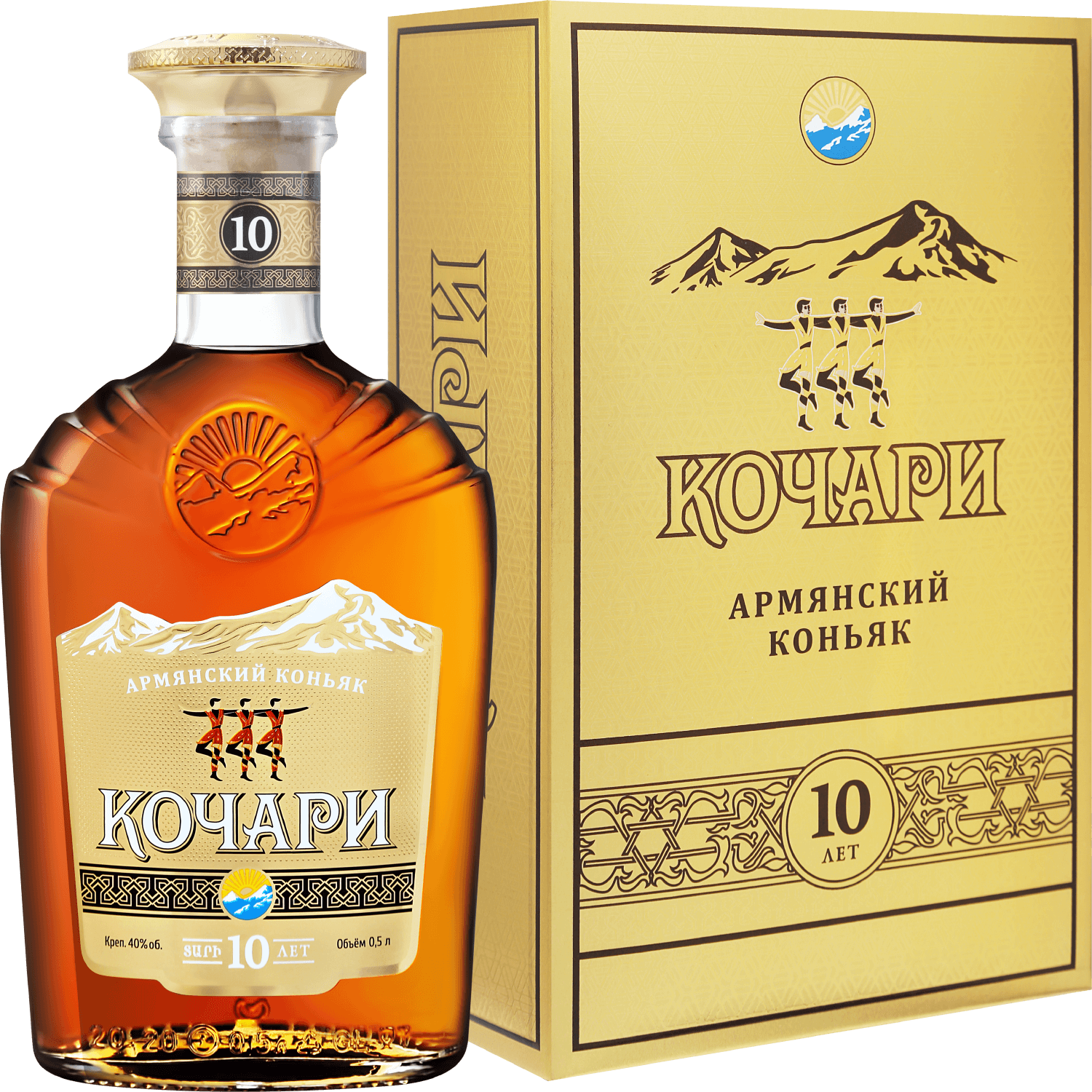 Kochari Armenian Brandy 10 Y.O. (gift box) noy tradicionniy armenian brandy 5 y o in gift box with two glasses