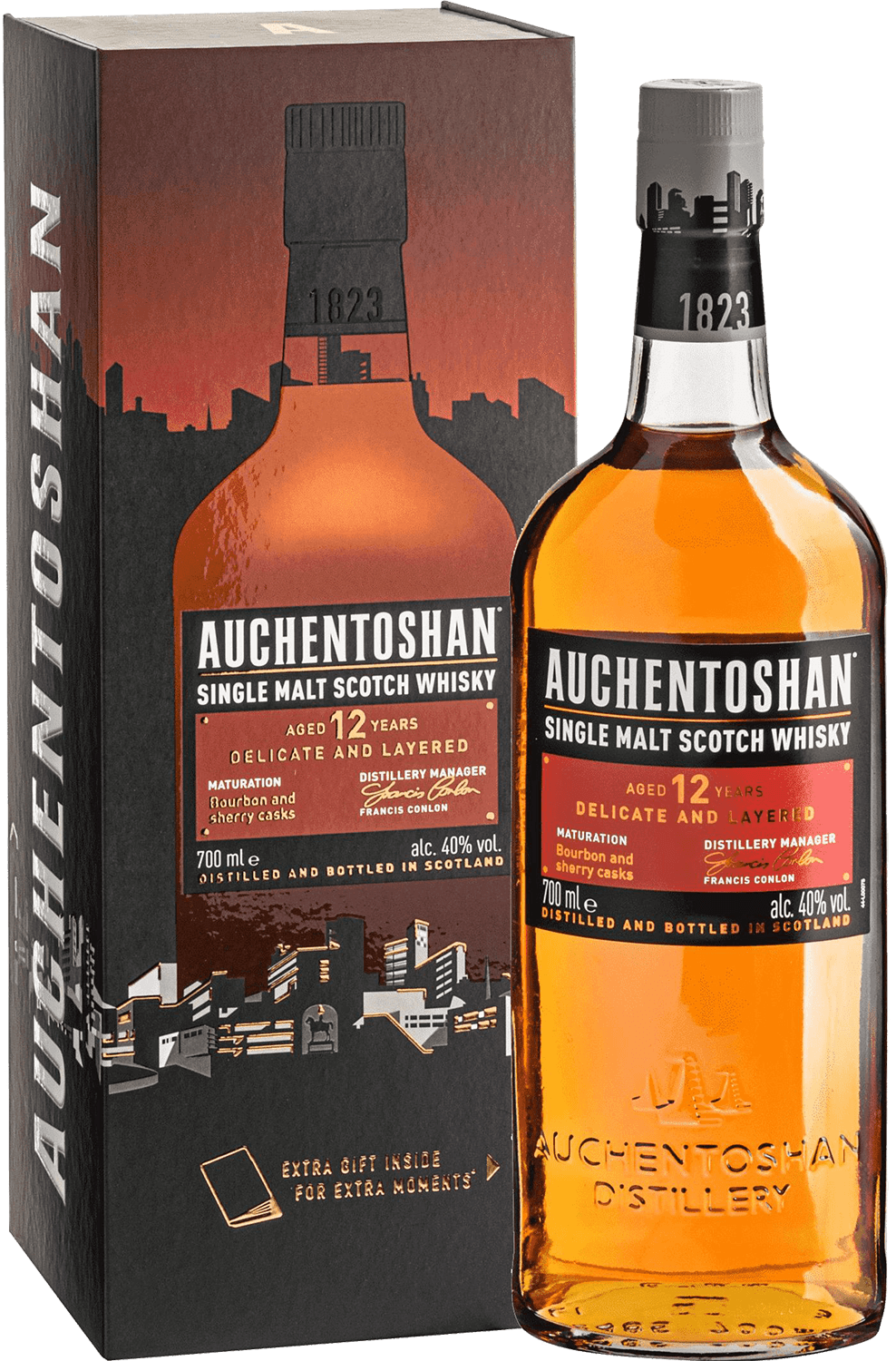 Auchentoshan Single Malt Scotch Whisky 12 y.o. (gift box) speymhor 12 y o single malt scotch whisky gift box