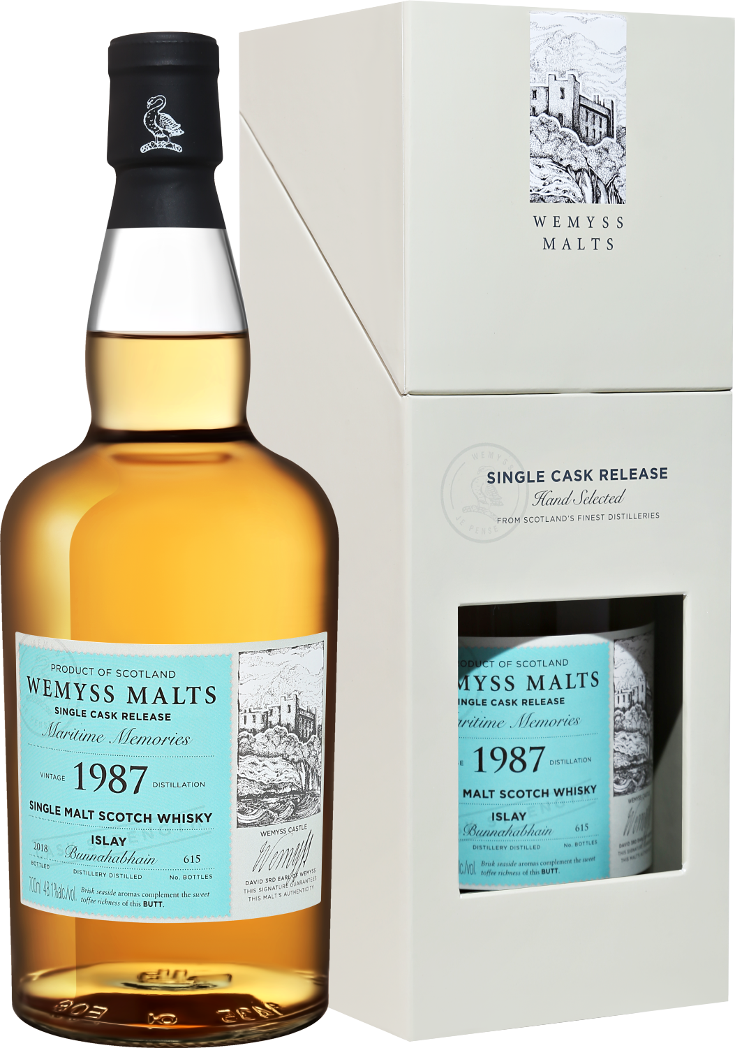 Wemyss Malts Maritime Memories Bunnahabhain 1987 Islay Single Cask Single Malt Scotch Whisky (gift box) bunnahabhain islay single malt scotch whisky 12 y o gift box