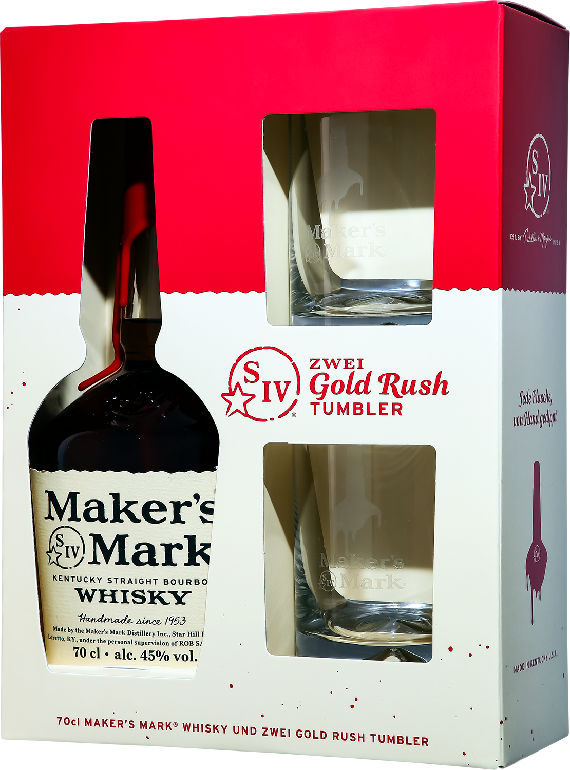Maker's Mark Kentucky Straight Bourbon Whisky (gift set with 2 glasses)
