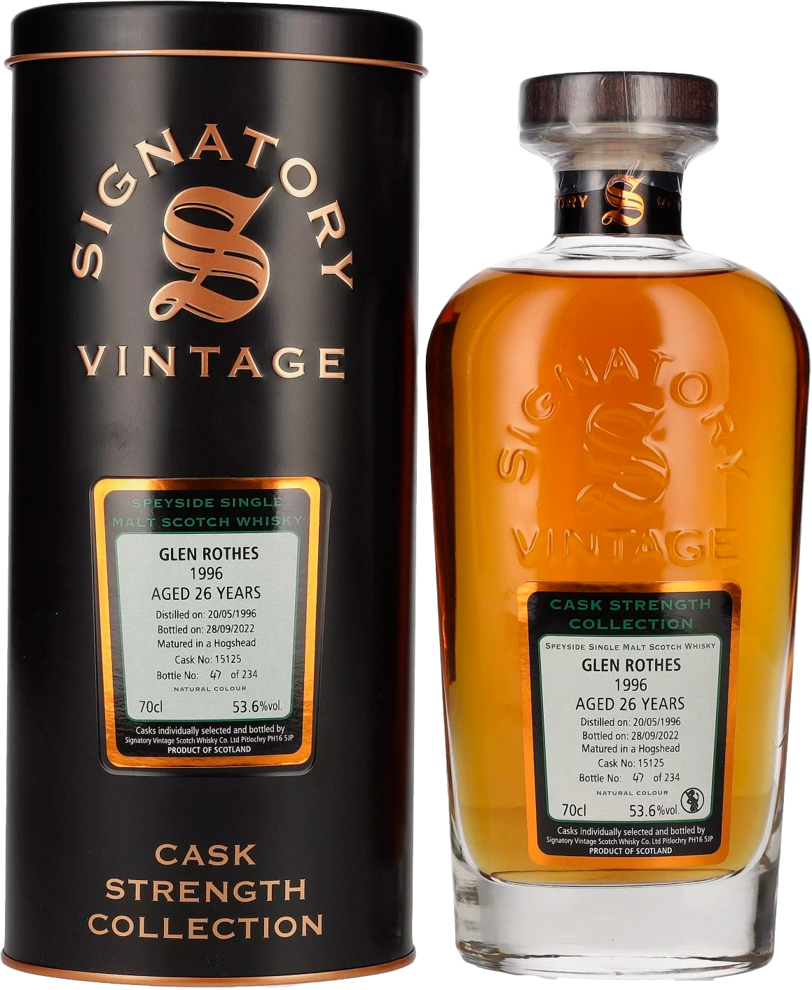 The Glenrothes 26 Year Old 1996 Signatory Cask Strength Collection Single Malt Scotch Whisky (gift box)