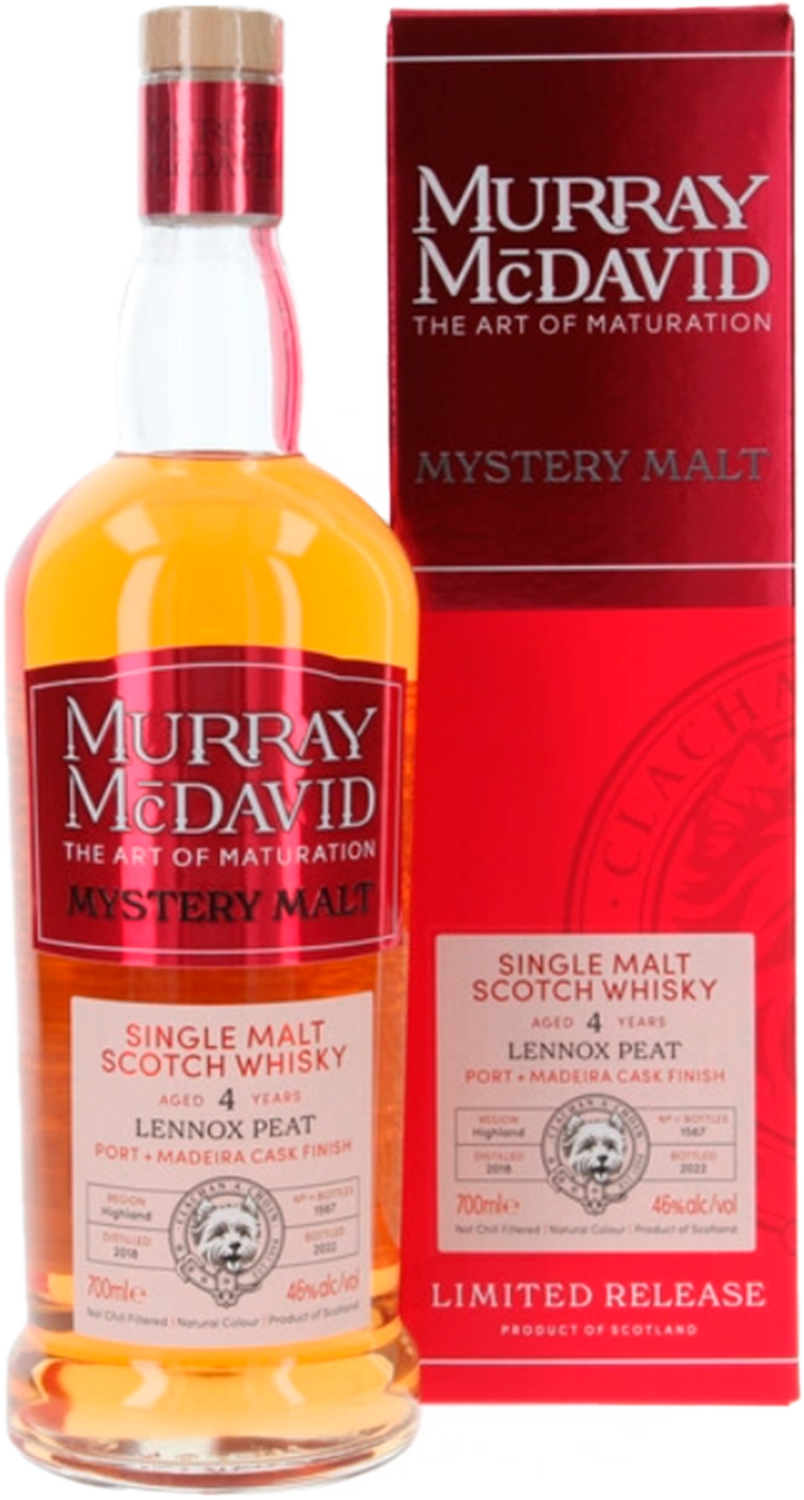 Murray McDavid Mystery Malt Lennox Peat Single Malt Scotch Whisky 4 y.o. (gift box)
